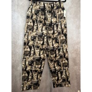 NWT Covington Mens Cotton Flannel Wolf Birch Tree Print Pajama Lounge Pants M